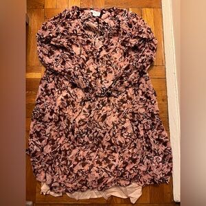 Velvet Pink Floral Dress